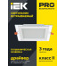 Светильник светодиодный ДВО 1624 со стеклом квадрат 12Вт 4000К IP20 IEK