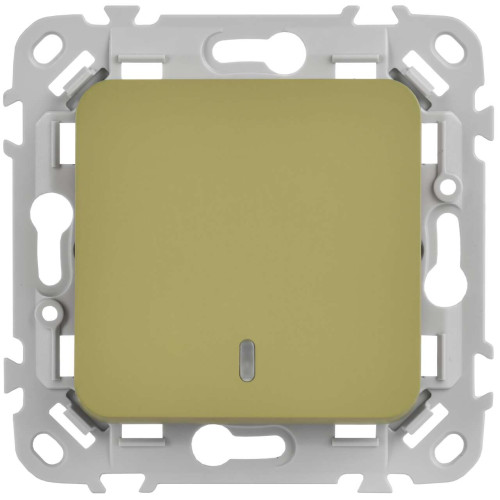 FLITE Выключатель 1-клавишный проходной с индикацией 10А ВС61-1-1-ФлО оливковый IEK FLITE Выключатель 1-клавишный проходной с индикацией 10А ВС61-1-1-ФлО оливковый IEK