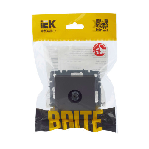 BRITE Розетка TV оконечная РТВ11-0-БрС сталь IEK