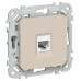 FLITE Розетка компьютерная RJ45 категория 6 UTP РК6-1-0-ФлЛ льняной IEK
