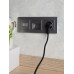 BRITE Розетка 1-местная с заземлением с защитными шторками 16А с USB A+C 18Вт РЮш11-1-БрС сталь IEK
