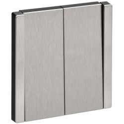 FORTE&PIANO Выключатель 2-клавишный 10А FP705M металл никель IEK