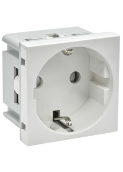PRIMER РКС-20-30-П-К Розетка с заземляющим контактом защитной шторкой и винтовым зажимом (2 модуля) белая IEK