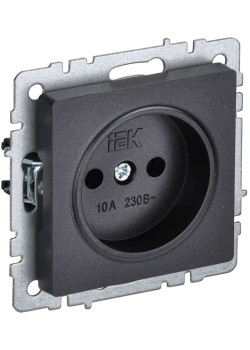 BRITE Розетка 1-местная без заземления без защитных шторок 10А РС10-1-0-БрЧ черный IEK