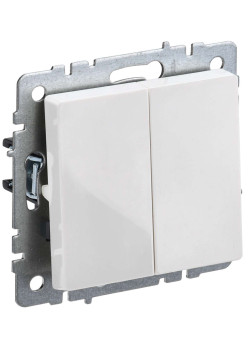 BRITE Выключатель 2-клавишный 10А ВС10-2-0-БрБ белый IEK