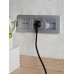 BRITE Розетка 1-местная с заземлением с защитными шторками 16А с USB A+A 5В 2,1А РЮш10-1-БрА алюминий IEK