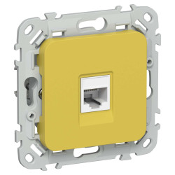FLITE Розетка компьютерная RJ45 категория 6 UTP РК6-1-0-ФлЖК желтый карри IEK