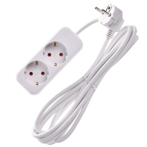 UMA Удлинитель У02 2 места 2P+PE 3м 3х1мм2 10А белый IEK