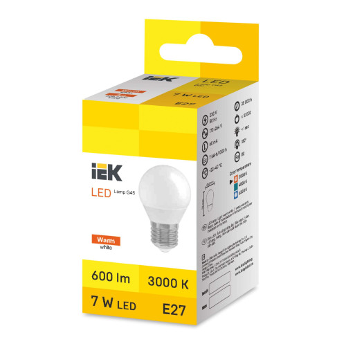 LED Globe G45 7W 3000K E27 IEK