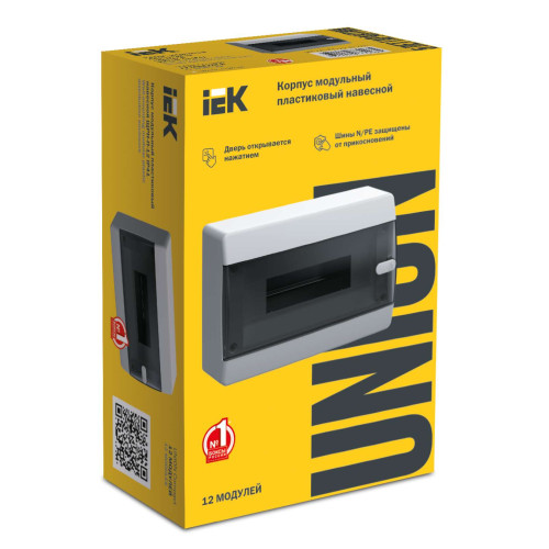 UNION Compact Корпус пластиковый ЩРН-П-12 IP41 черная прозрачная дверь IEK