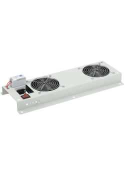 ITK Панель вентиляторная с выключателем и термостатом 2 вентилятора без кабеля питания серая