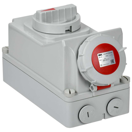 Розетка с механической блокировкой ССИ-814 16А-6ч/380В 3P+PE IP67 IEK