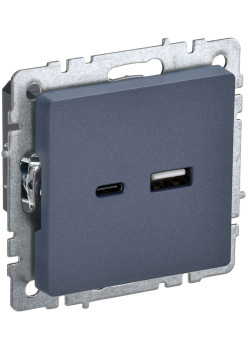 BRITE Розетка USB A+C 18Вт РЮ11-1-БрМ маренго IEK