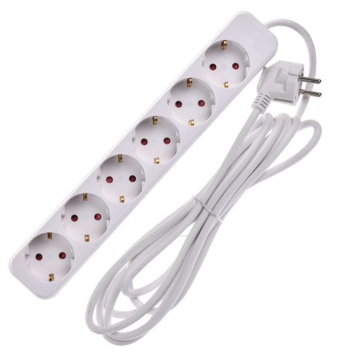 UMA Удлинитель У06 6 мест 2P+PE 3м 3х1мм2 10А белый IEK