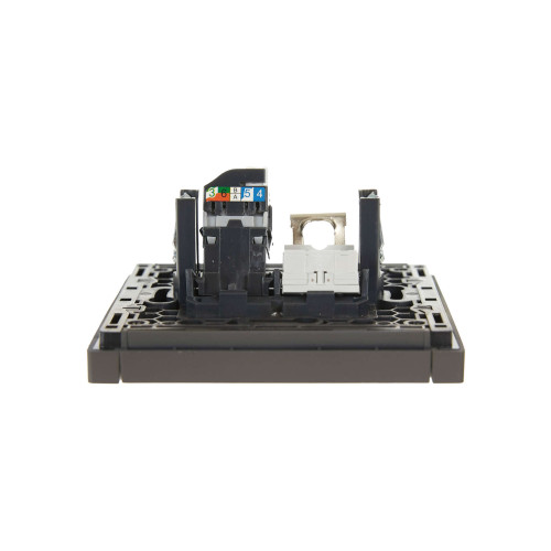 FORTE&PIANO Розетка двойная RJ11+RJ45 кат.5E FP335 серый IEK