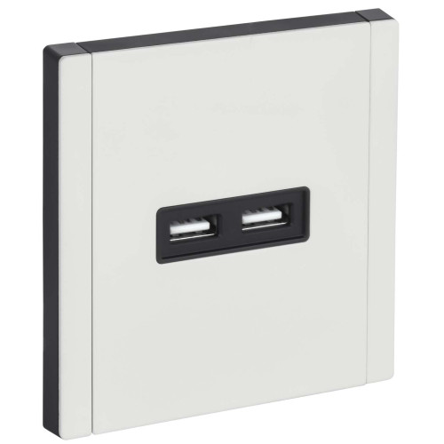 FORTE&PIANO Розетка USB A+A 3,1А FP249M металл белый IEK