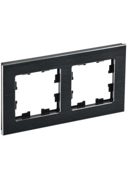 BRITE Рамка 2 -местная РУ-2-1-БрЧ металл черный IEK