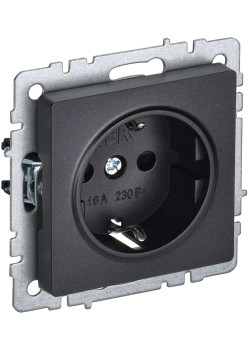 BRITE Розетка 1-местная с заземлением без защитных шторок 16А РС11-1-0-БрЧ черный IEK