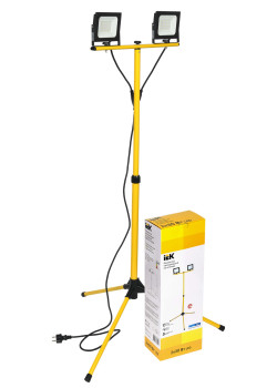 Прожектор светодиодный СДО 06-2x30Ш штатив 6500К IP65 черный IEK