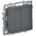 BRITE Выключатель 2-клавишный перекрестный 10А ВС10-2-3-БрГ графит IEK