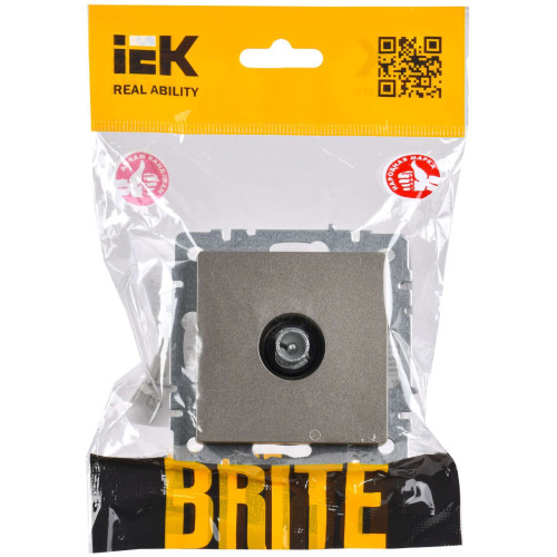 BRITE Розетка TV проходная РТВ10-0-БрШ шампань IEK