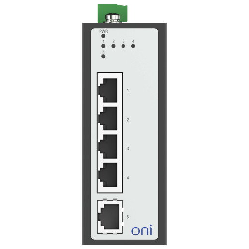 Коммутатор Ethernet промышленный неуправляемый ISU 5 портов 10/100BaseT разъем RJ45 24В AC/12/24/48В DC с резервированием ONI