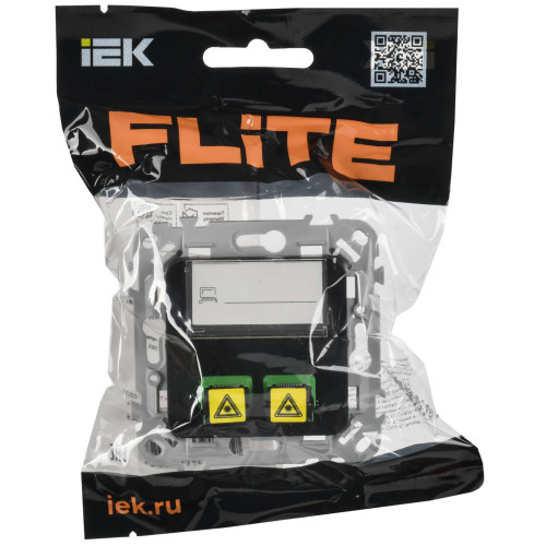FLITE Розетка 2-местная оптоволоконная РОВ-2-ФлЧ черный IEK