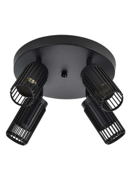 Светильник 4209 накладной потолочный под лампу 4хGU10 черный IEK