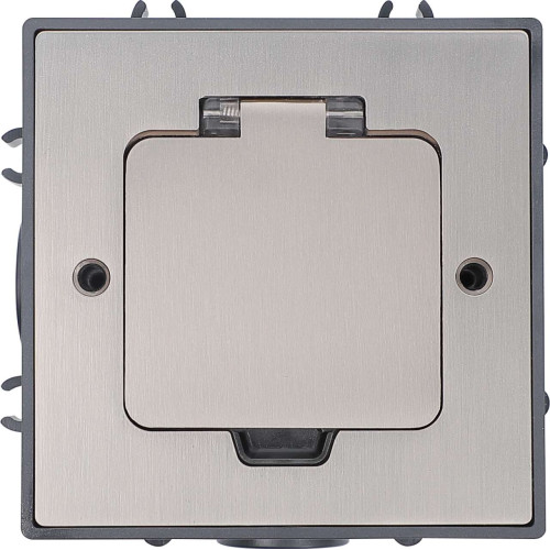 PRIMER Лючок в бетонный пол с коробкой и установочным комплектом на 2 модуля IP44 матовый никель IEK PRIMER Лючок в бетонный пол с коробкой и установочным комплектом на 2 модуля IP44 матовый никель IEK