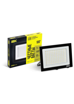 Прожектор СДО 06-100 светодиодный черный IP65 6500 K IEK