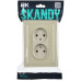 SKANDY Розетка 2-местная без заземления без защитных шторок для плоской вилки 10А SK-R03B стекло бежевый IEK