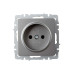 BRITE Розетка 1-местная без заземления без защитных шторок 10А РС10-1-0-БрС сталь IEK
