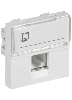 PRIMER РКИ-20-00-П-6 Розетка компьютерная RJ45 UTP кат.6 (2 модуля) белая IEK