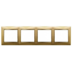 VALENA DIY Рамка 4-местная золото матовое