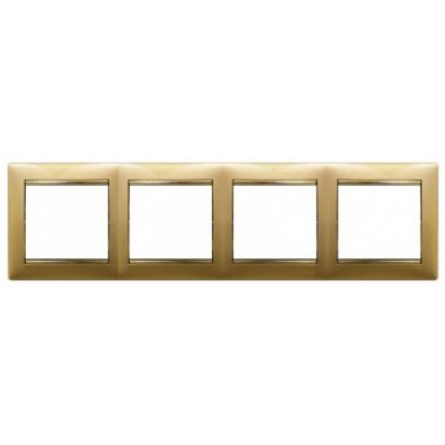 VALENA DIY Рамка 4-местная золото матовое