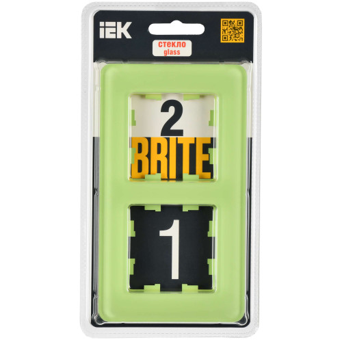 BRITE Рамка 2-местная РУ-2-2-Бр стекло эко грин RE IEK