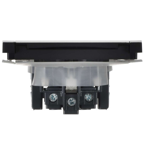 FORTE&PIANO Розетка 1-местная с заземлением с защитными шторками и крышкой безвинтовое крепление 16А IP44 FP219M металл белый IEK