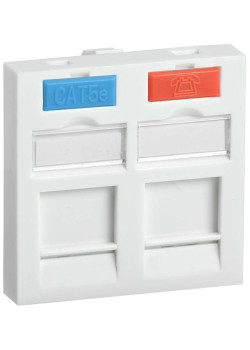 ITK Вставка 45х45мм для 2-х модулей Keystone Jack с маркером