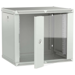 ITK LINEA W Шкаф настенный 9U 600х450мм дверь стекло серый 2.0