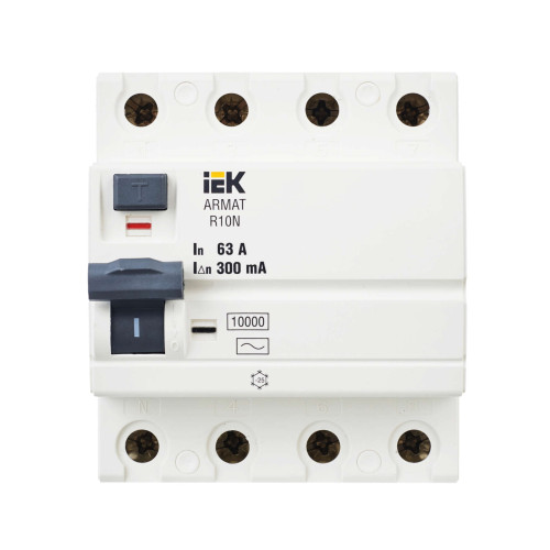 ARMAT Выключатель дифференциального тока R10N 4P 63А 300мА тип AC IEK