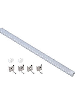 Профиль алюминиевый для светодиодной ленты 1816 накладной круглый 2м с комплектом аксессуаров (опал) IEK