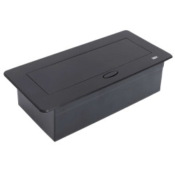 PRIMER Блок розеточный с выдвижной крышкой на 6 модулей черный IEK