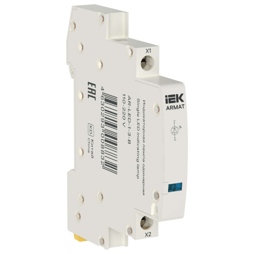 ARMAT Лампа индикаторная одинарная LED 110-220В DC голубая IEK