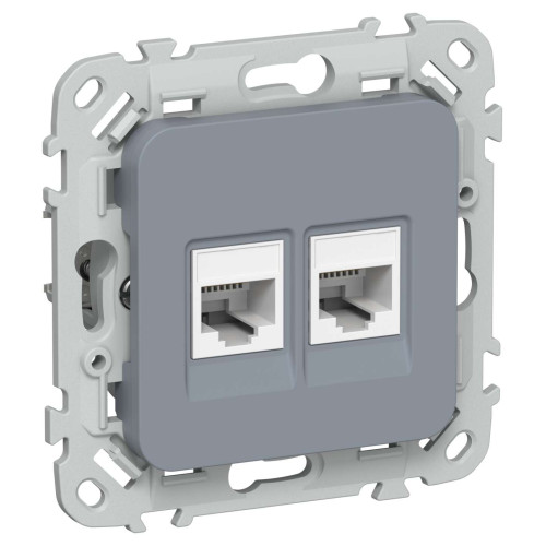 FLITE Розетка 2-местная компьютерная RJ45 категория 6 UTP РК6-2-0-ФлМ маренго IEK