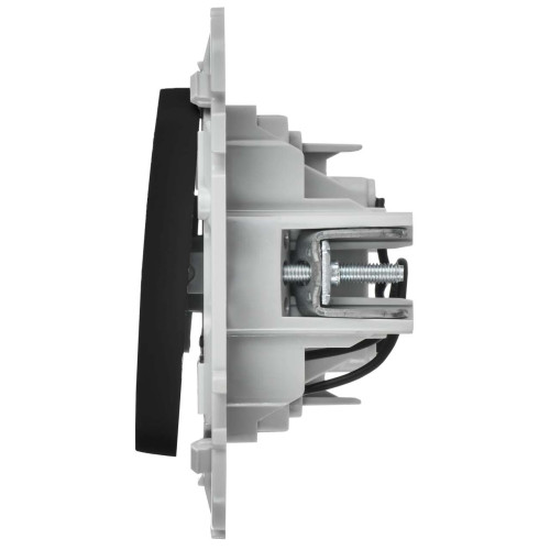 FLITE Выключатель 1-клавишный проходной с индикацией 10А ВС61-1-1-ФлЧ черный IEK