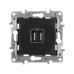 ETIKA Розетка USB A+A 15Вт антрацит