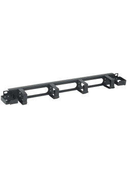 ITK Кабельный органайзер 1U 2 боковых горизонтальных и 4 вертикальных кольца черный