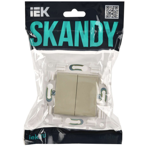 SKANDY Выключатель 2-клавишный перекрестный 10А SK-V06B бежевый IEK