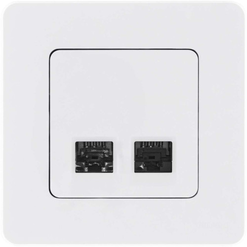 INSPIRIA Розетка компьютерная двойная RJ45 категория 6 UTP белый