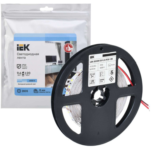 Лента светодиодная 5м LSR-2835W120-9,6-IP20-12В IEK